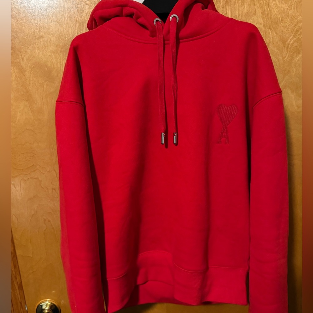 Ami Vibrant Red Hoodie long sleeve red Small